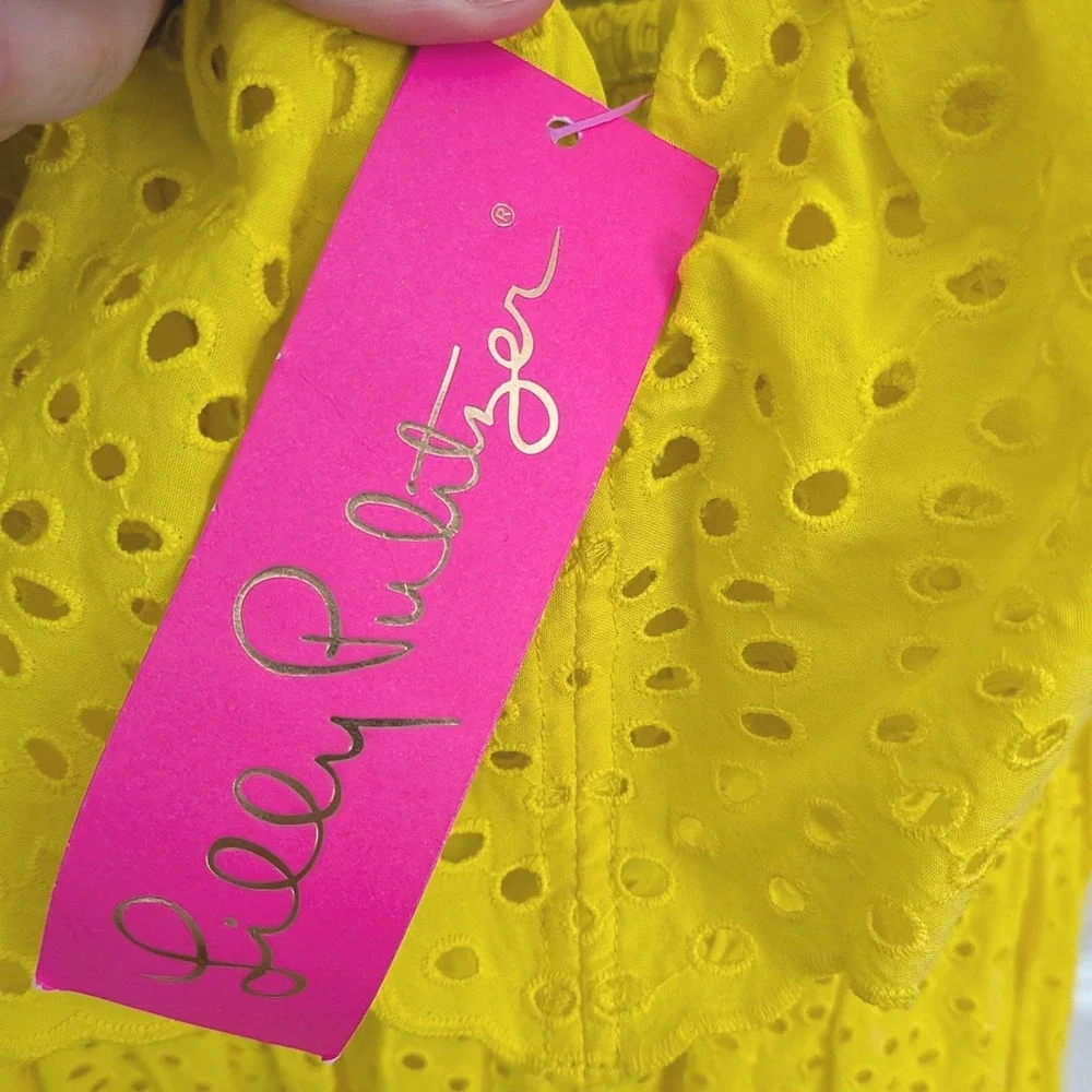 Lilly Pulitzer Asteria Dress Resort Yellow Daisy Dreams Eyelet Size 0 NWT $238 - Picture 5 of 12